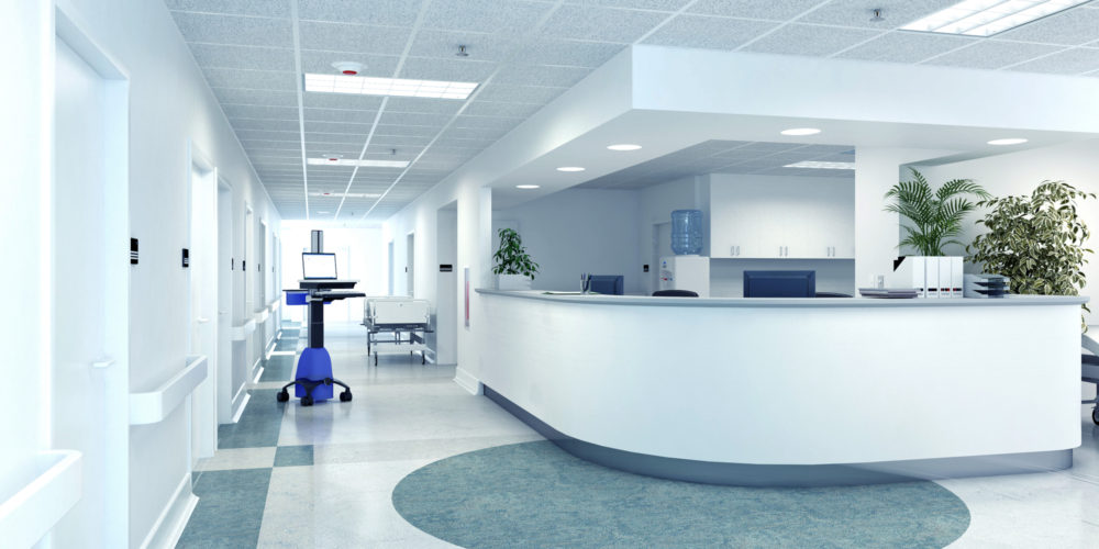 a very clean hospital interior. 3d rendering